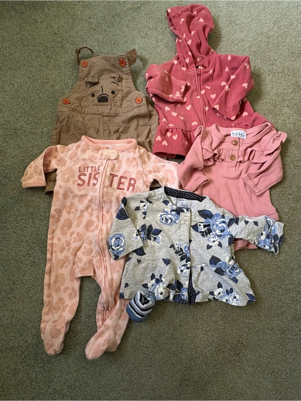 Girls 0-3 Months Assorted Lot Of Six Pieces Of Clothes